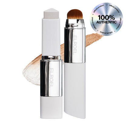 [OFFICIAL ELROEL PRODUCT] ELROEL BLANC Cover Cream Stick V W/ Detachable Brush - Korean Skin Care Color-Changing Foundation Stick with Collagen Capsules (0.45 Oz)